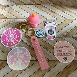 Starbucks keychay with stickers